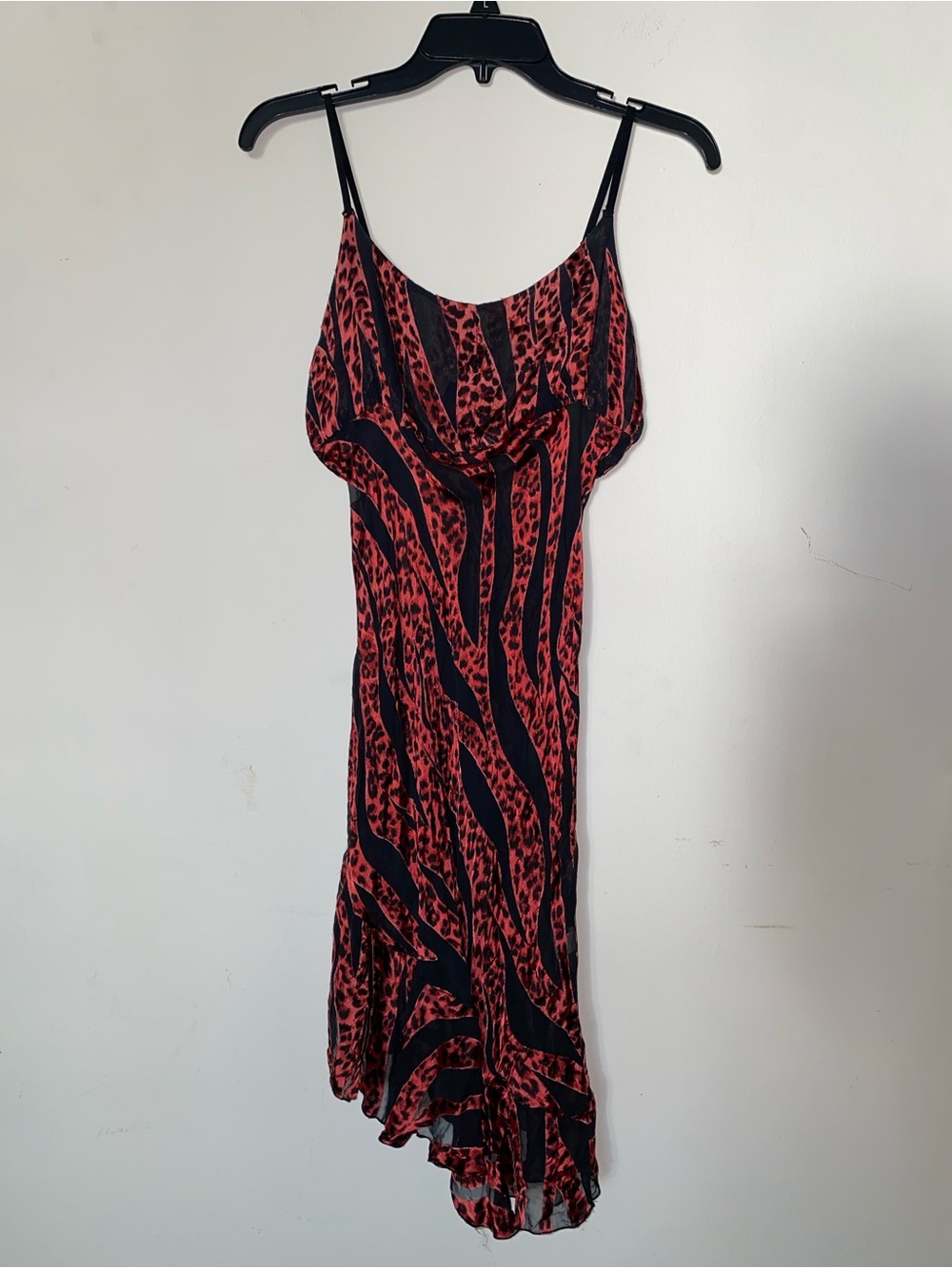 Women’s Red & Black Animal Print Slip Dress